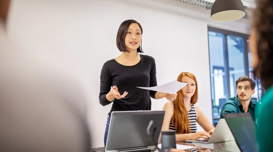shy person confident leadership moment